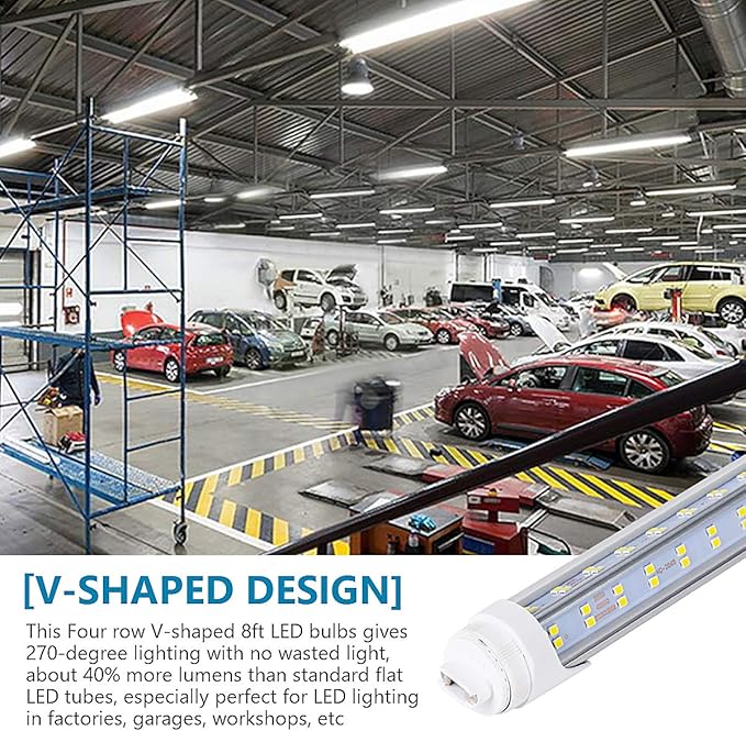 10 Pcs, 8ft R17D LED Tube Light, F96 t12 HO 8 Foot Led Bulbs, 100-277V Input - Image 7