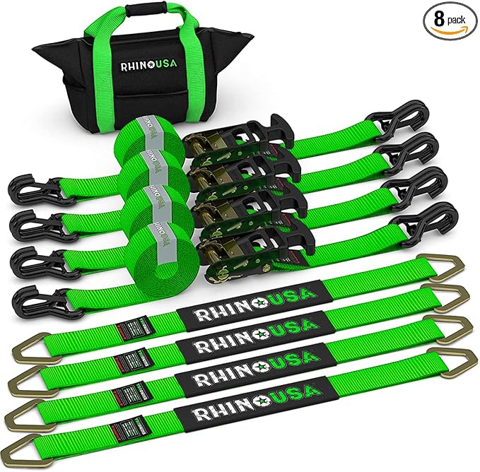 Rhino USA Car Tie Down Straps for Trailers by RhinoUSAInc