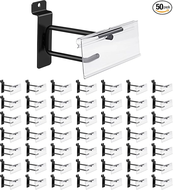 Polmart Heavy Duty Black Slatwall Panel Double-Bar Hooks by Polmart
