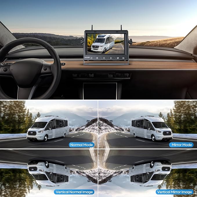 Magnetic Solar Wireless Backup Camera No Installation VASTEND 1080P 7'' RV - Image 8