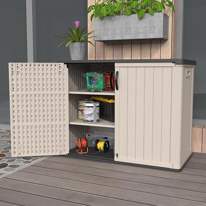 Patiowell 26 cu.ft Plastic Outdoor Storage Shed, Lockable Waterproof Resin - Image 5
