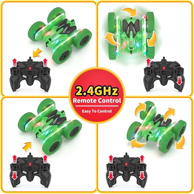 Remote Control Car, RC Cars, RC Stunt Car Toys New Upgraded Strip Light & - Image 4