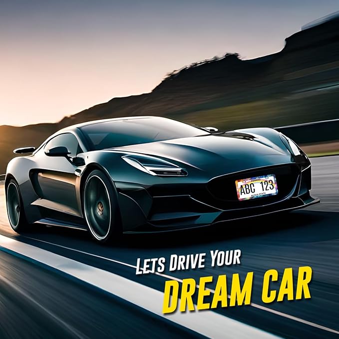 Abstract Shiny License Plate Frame Colorful Bling License Plate Holder - Image 6