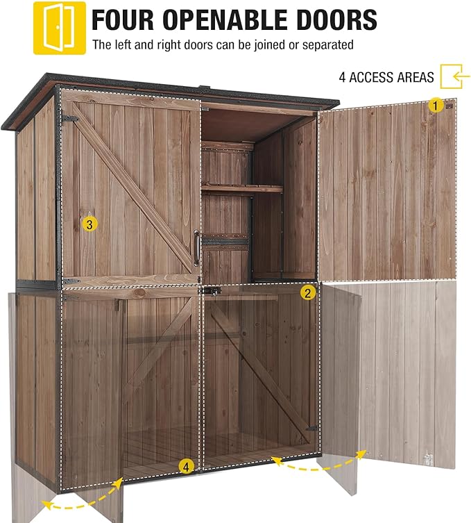 Aivituvin Storage Shed Outdoor Storage Cabinet Upgraded - Image 5