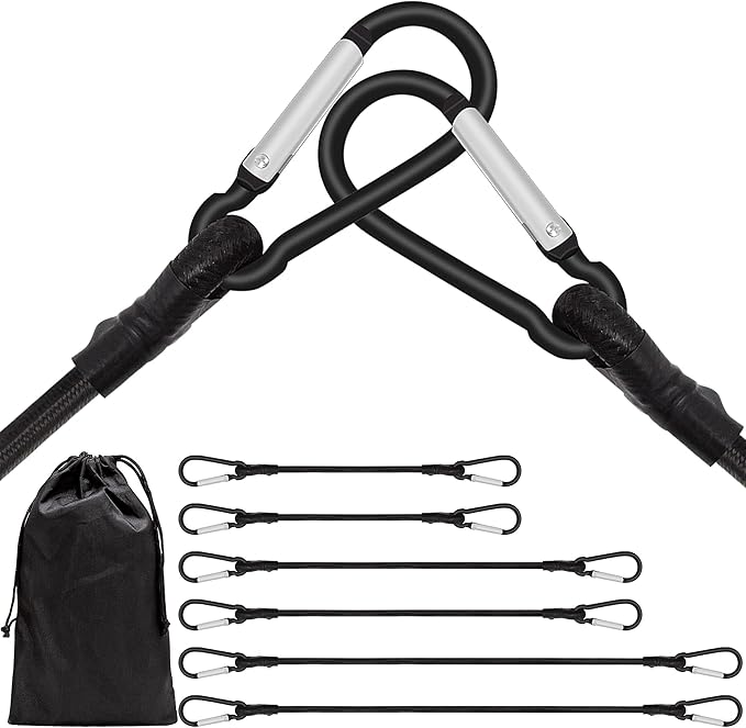 6 Piece Bungee Cords with Hooks by Rugtol