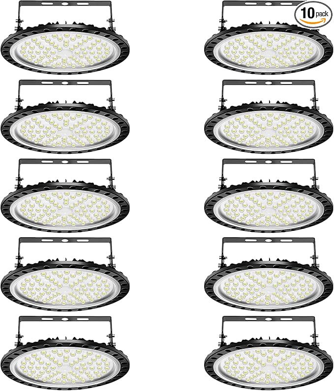 Viugreum 10 Pack 300W UFO LED High Bay Lights, 30000LM 6000K-6500K Daylight by Viugreum