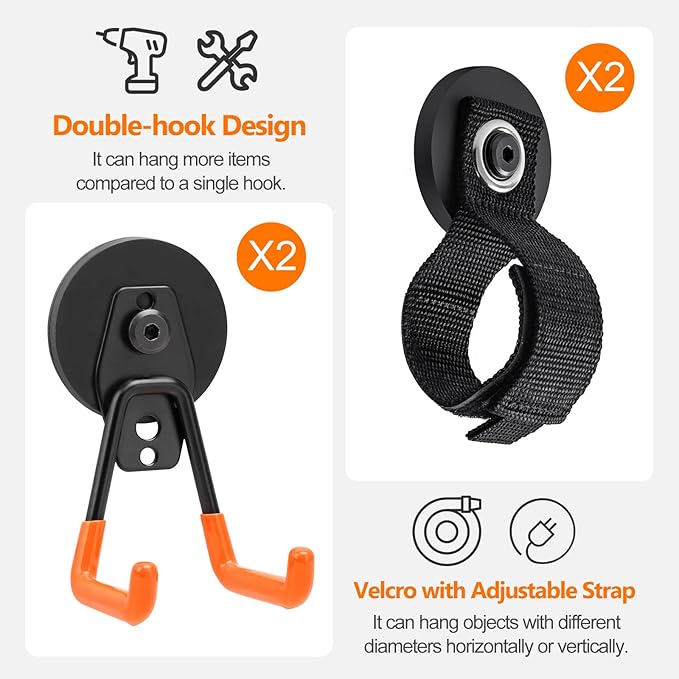 Homde Heavy Duty Magnetic Hook, 2 Velcro Strap and 2 Magnet Holder Combine - Image 6