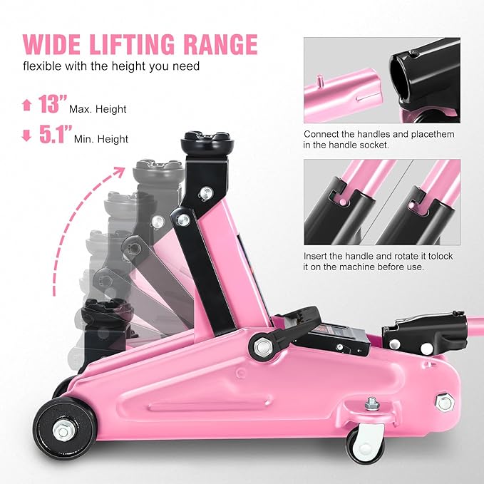 DNA MOTORING Low Profile Hydraulic Trolley Service/Floor Jack, 2 Ton Capacity - Image 3