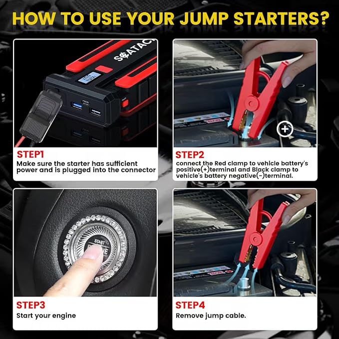 Scatach 002 4000A Car Battery Jump Starter, 12V Jump Starter Battery Pack - Image 6