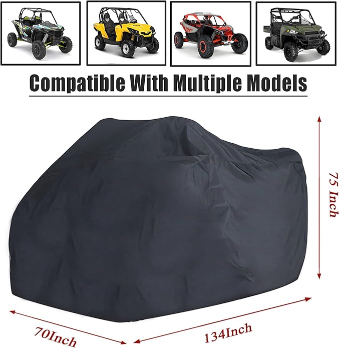 Car Cover 2-3 Seaters Outdoor Waterproof All-Weather Protection Outdoor Heavy - Image 6