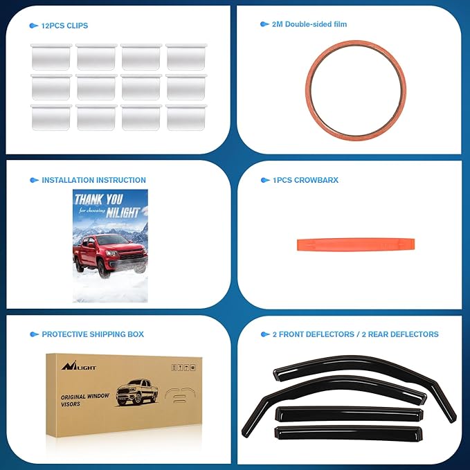 Nilight Vent Window Visors for Volkswagen Atlas 2018 2019 2020 2021 2022 2023 - Image 6