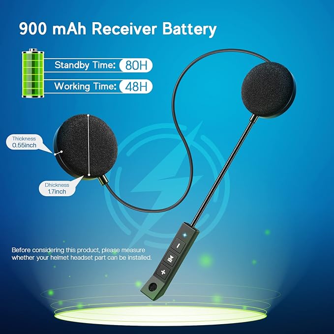MAXTO Motorcycle Helmet Bluetooth Headset Outdoor Hands-Free Speaker Bluetooth - Image 2