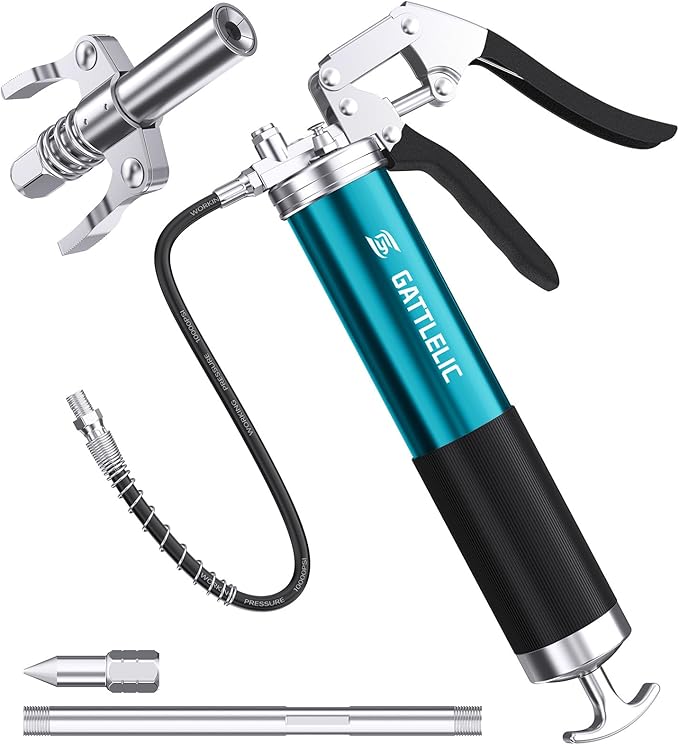 8000 PSI Heavy Duty Grease Gun Kit - 14oz by GATTLELIC