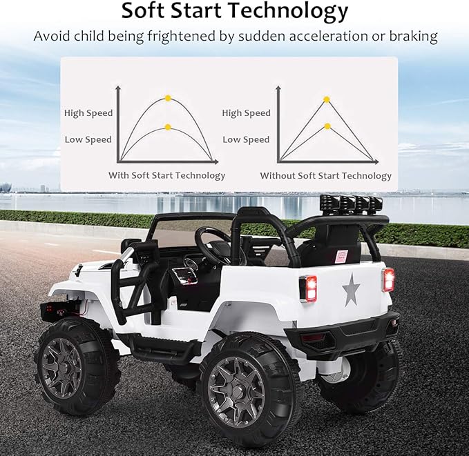 Costzon Ride On Car, 12V Battery Powered Electric Ride On Truck w/Parental - Image 6