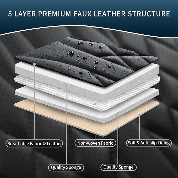 Seat Covers for Cars, Waterproof Seat Covers, Leather Car Seat Covers 2 Pack - Image 7