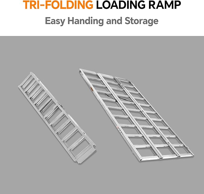 Rockland Tri-Fold Aluminum Loading Ramp, 1500 LBS Loading Capacity, Portable - Image 3