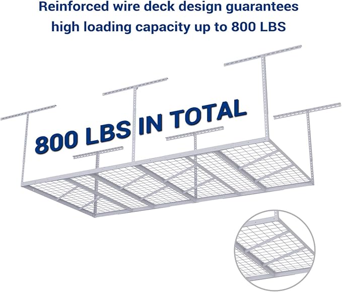 FLEXIMOUNTS Pro 4x8 Overhead Garage Storage Rack, Adjustable Storage - Image 3