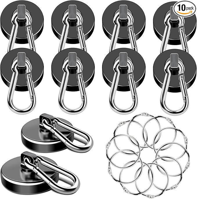 MIKEDE Magnetic Hooks Heavy Duty, 110LBS+ Strong Neodymium Magnets by MIKEDE