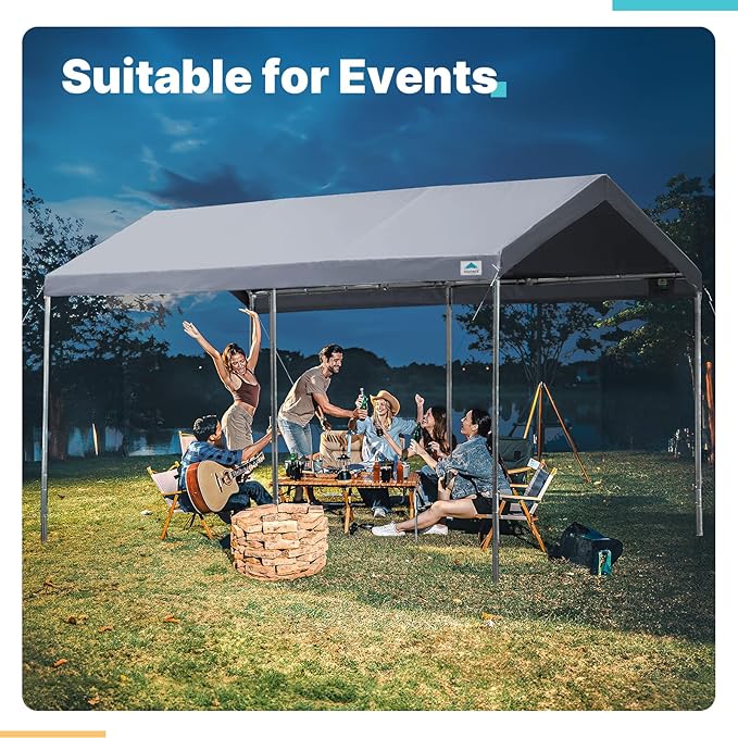 ADVANCE OUTDOOR Adjustable 10x15 ft Heavy Duty Carport Car Canopy Garage Boat - Image 7