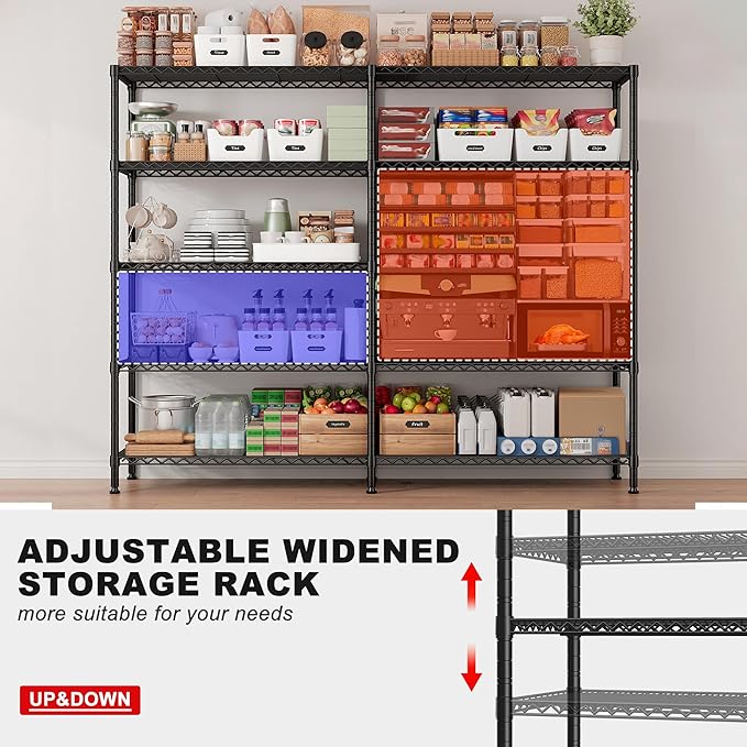 REIBII 1500LBS Storage Shelves Metal Shelving Unit 61.7''W Wire Shelving - Image 5