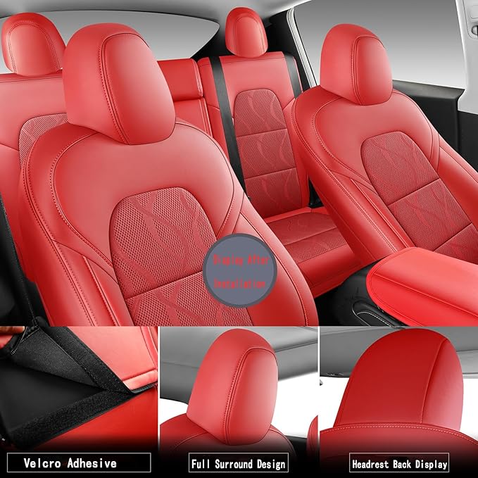Tesla Model Y Seat Cover Full Set, Faux Leather Tesla Car Seat Cover, Perfect - Image 4
