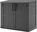 Outdoor Storage Shed 36 Cu. Ft. Resin Garden Horizontal Storage Large Capacity by LHBGO