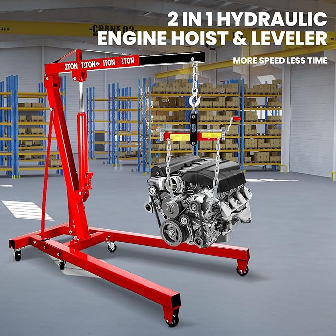 4400 Lbs Folding Cherry Picker, 2 Ton Engine Hoist - Image 2