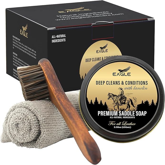 Saddle Soap for Leather – 3-Piece Saddle Soap Kit for Leather Cleaning by EagleShoeCare