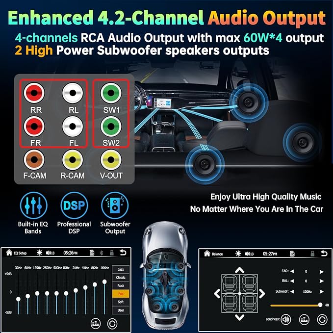 Double Din Car Stereo with Wireless Apple CarPlay and Android Auto, Mirrorlink - Image 3