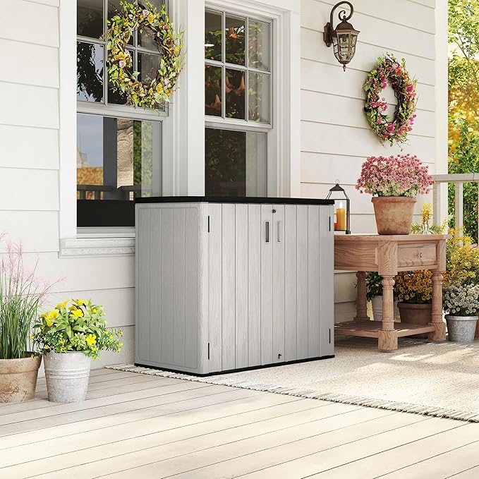 HOMSPARK 37 Cu.Ft Outdoor Storage Shed Weather Resistant, Resin Storage Sheds & - Image 2