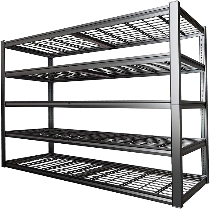 67" Wide 5-Tier Garage Shelving Unit, Heavy Duty Garage Storage Shelves by PMKES