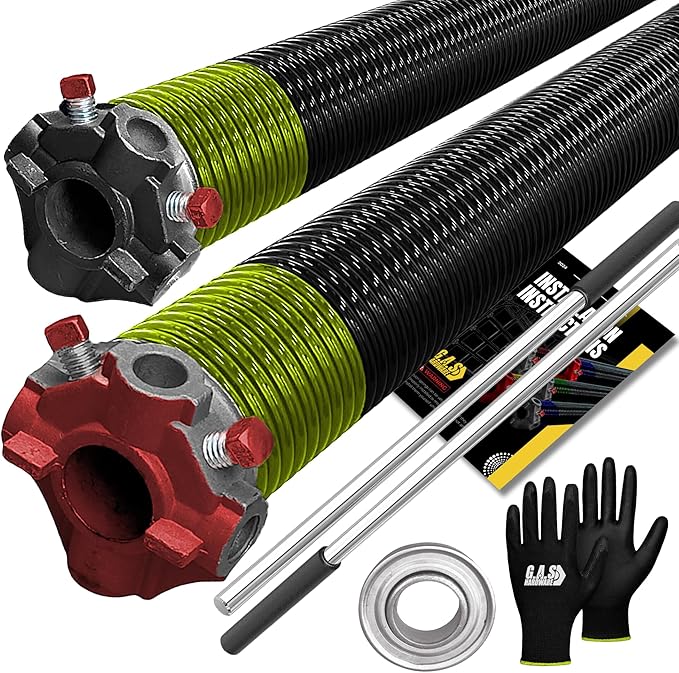 Garage Door Torsion Springs 207x2x25 Includes 1” Steel Bearing, and Winding Bars by GASHardware