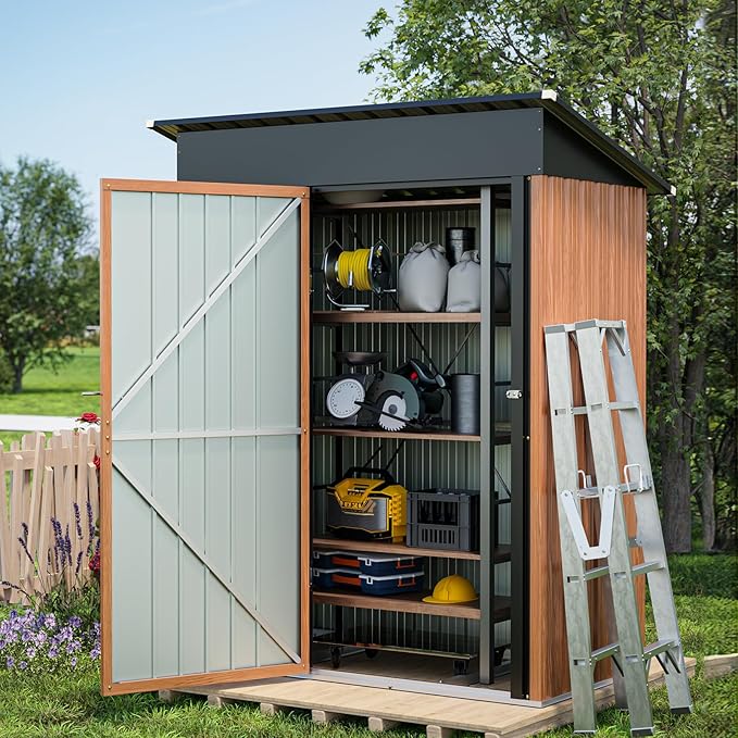 5x3 Ft Storage Shed, Outdoor Metal Shed by Florise