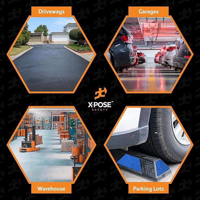 Xpose Safety 72" Heavy Duty Rubber Parking Stopper – 6 Pack Wheel Blocks - Image 7