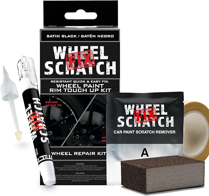 Matte Black Rim Touch Up Paint Kit, Car Wheel Scratch Repair Kit, Wheel Touch by ScratchFixProducts