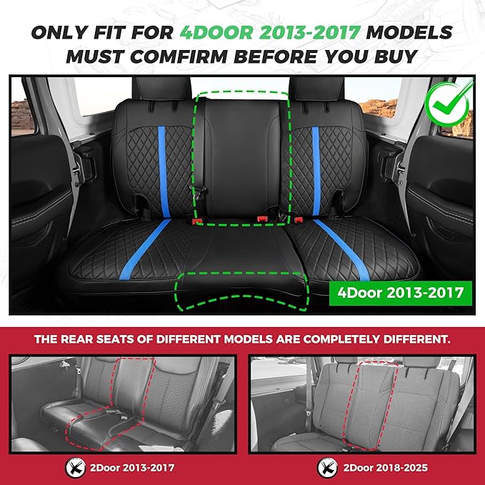 for Jeep Wrangler Seat Covers 4Door JK 2013 2014 2015 2016 2017, Custom Car - Image 2