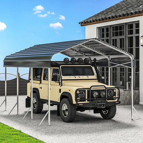 10x15' Heavy Duty Metal Carport – Sturdy Structure, All-Weather Protection by dgedby