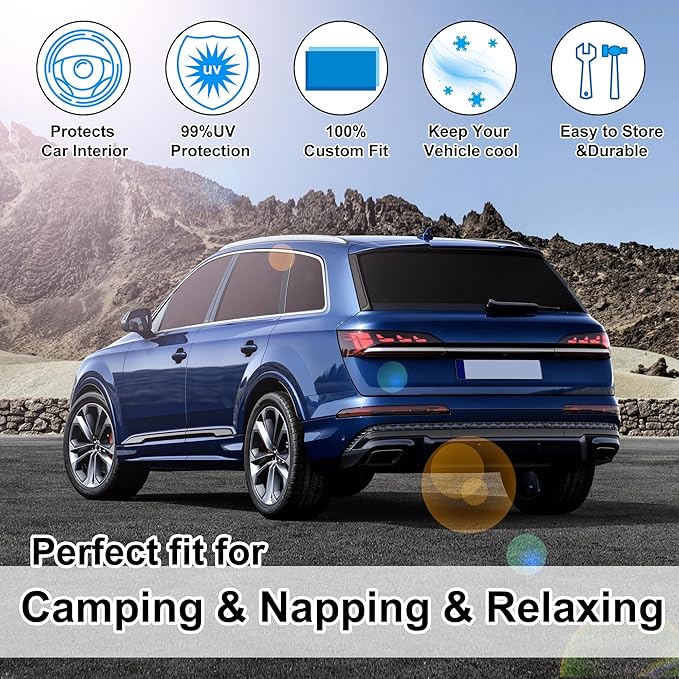 TINGLU Window Shades for Audi Q7 SUV 2016-2025 Accessories Side Full Windows - Image 6