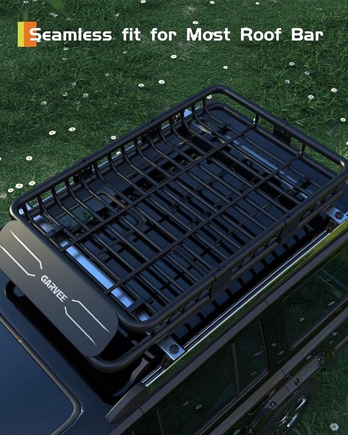 51" x 36" Universal Roof Rack Carrier Basket, 200 Lbs Capacity Car Cargo Rack - Image 7