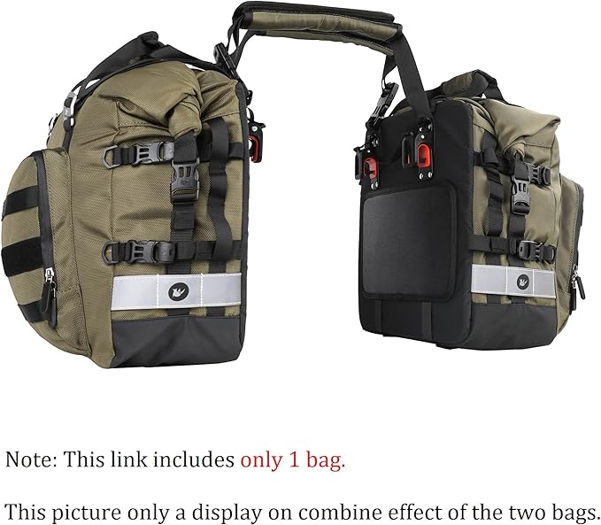 Rhinowalk Motorcycle Saddlebag Waterproof Motor Luggage Pack Quick Release - Image 7