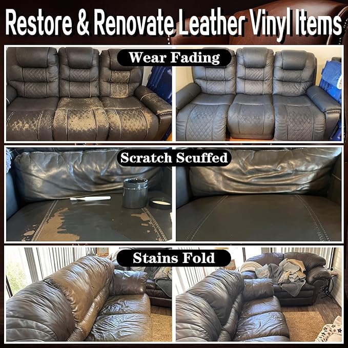 Dark Gray Recoloring Balm Leather Vinyl Auto Dash Board Car Interior Seats - Image 2