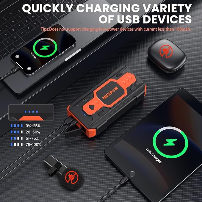 NEXPOW Car Battery Jump Starter 3000A, Portable Jumper Starter 12V Car Battery - Image 3