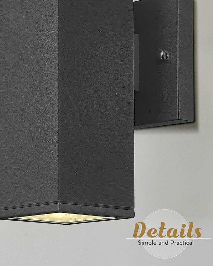 Ken & Ricky Outdoor Wall Lights, Modern Exterior Lighting Fixtures, Aluminum - Image 6