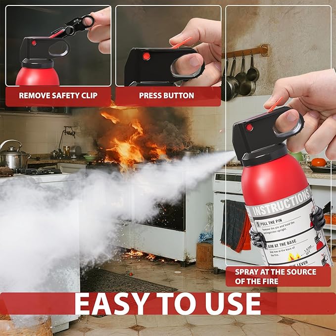 Dry Stop Fire Extinguisher for Home & Vehicle - 600g Dry Chemical Powder Fire - Image 2