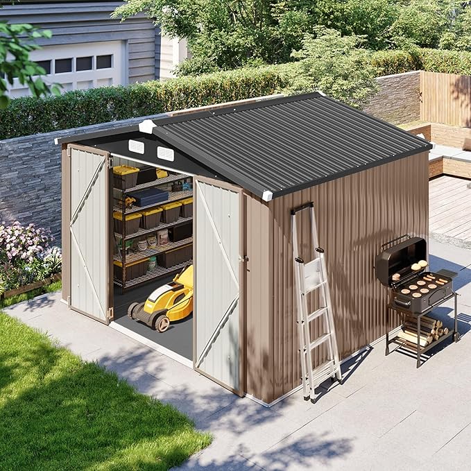 10x8 FT Outdoor Metal Storage Shed - Image 8