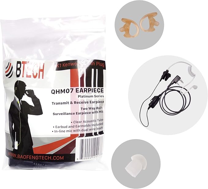 BTECH QHM07 Platinum Series Noise-Cancelling Earpiece - Image 6