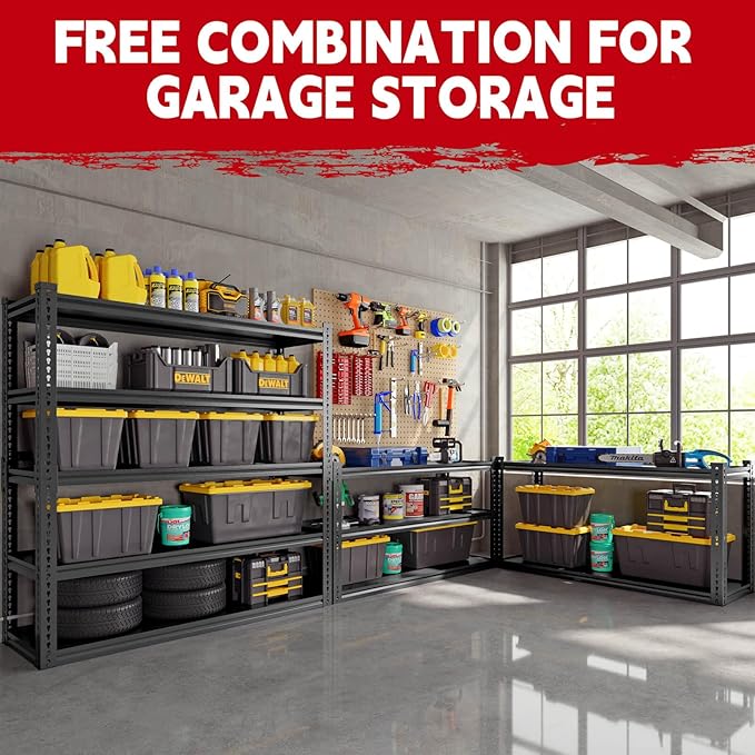Heavy Duty Garage Shelving Unit 3000LBS, Adjustable 5-Tier Storage Rack - Image 9
