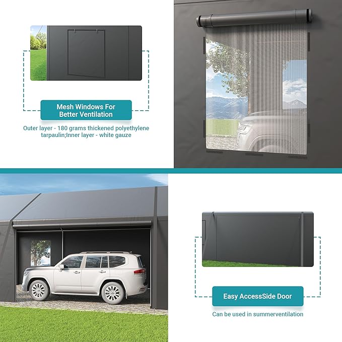 Carport, 13x25 FT Heavy Duty Car Port - Image 5