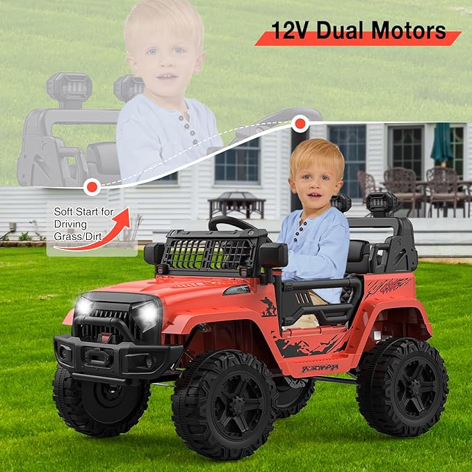 12V Kids Electric Ride On Truck Car w/Parent Remote Control, Spring Suspension - Image 8