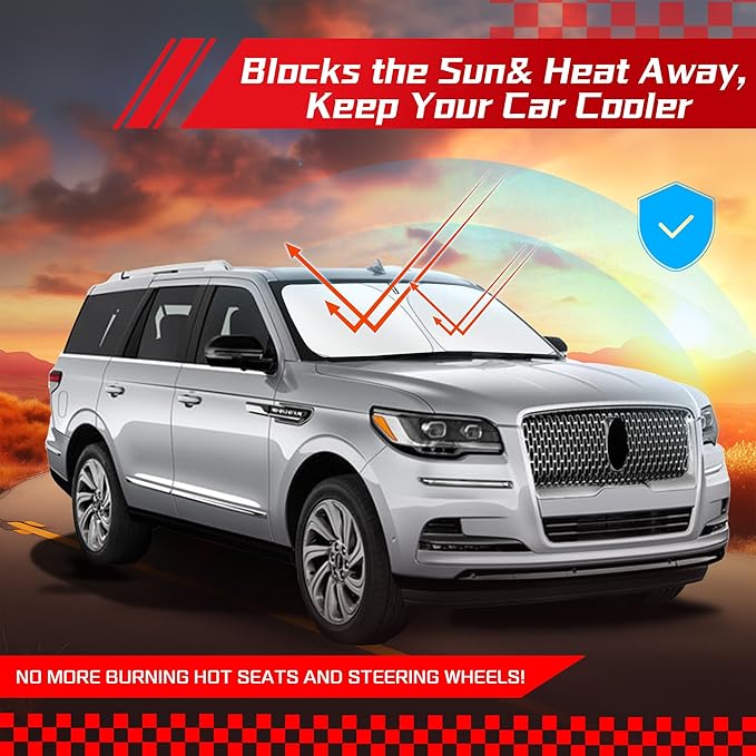 ARISMOTOR Windshield Sun Shade for Lincoln Navigator 2018-2025, Custom Fit - Image 7